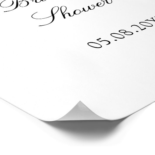 ミニマルなスクリプトブライダルシャワーウェルカムポスター ポスター (角)