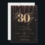 ミニマルなスクリプトブラックと金ゴールド30th Birthday 招待状<br><div class="desc">ミニマモダンリスト30th誕生日パーティの招待状は書フェイク字のスクリプト付き金ゴールド箔の番号30を特徴スタイリッシュ30かすかにシックな茶色と金ゴールドの輝く黒い背景色、シンプルと大人のマイルストーンの誕生日の招待と女エレガント性。黒い背景色は任意の色に変更できる。</div>