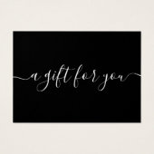 ミニマルなスクリプトブラックギフト証明書 (正面)