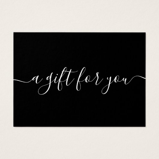 ミニマルなスクリプトブラックギフト証明書 (正面)