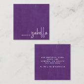 ミニマルなスクリプトメイクアップアーティストモダンスミレ スクエア名刺 (正面/裏面)