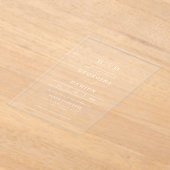 ミニマルなスクリプトモノグラム透結婚明の アクリル招待状 (レイダウン)