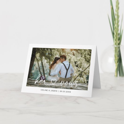 ミニマルなスクリプトラブハート彼女の誓いカード カード (正面)