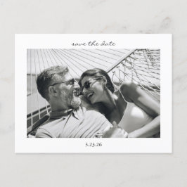 ミニマルなスクリプトレタリング写真の日付の保存 案内ポストカード