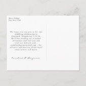 ミニマルなスクリプトレタリング写真の日付の保存 案内ポストカード (裏面)