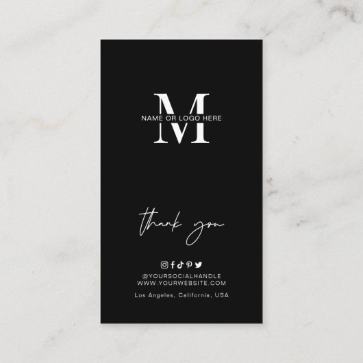 ミニマルなスクリプトロゴカーフリーシー気にガイド 名刺 (裏面)