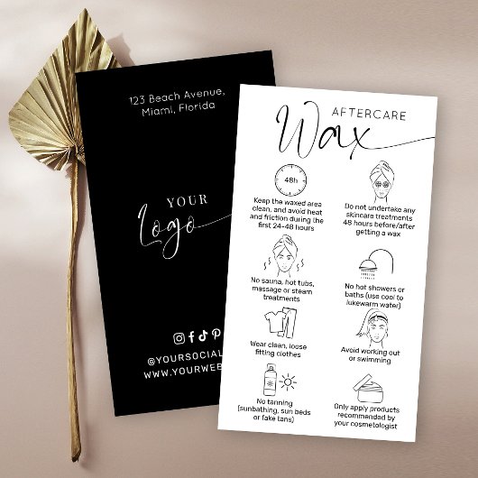 ミニマルなスクリプトロゴ体ヘアワックスアフターケア 名刺