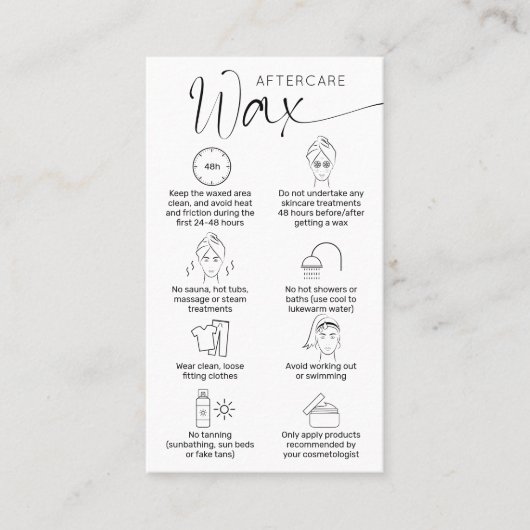 ミニマルなスクリプトロゴ体ヘアワックスアフターケア 名刺 (正面)