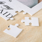 ミニマルなスクリプト写真の花嫁の提案 ジグソーパズル (側面)