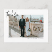 ミニマルなスクリプト写真結婚の皆様に感謝 ポストカード (正面)