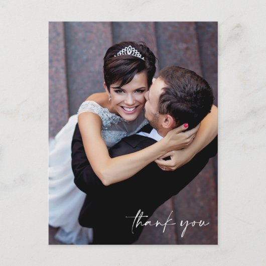 ミニマルなスクリプト写真結婚の皆様に感謝 ポストカード (正面)