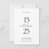 ミニマルなスクリプト写真 ウェディング セーブ・ザ・デート (正面)