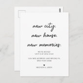 ミニマルなスクリプト新しいホームの移動告知 ポストカード (正面/裏面)