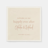 ミニマルなスクリプト歓迎メッセージクリ結婚ーム スタンダードカクテルナプキン (正面)