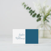 ミニマルなスクリプト海軍とホワイトビジネスカード 名刺 (スタンド正面)