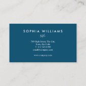 ミニマルなスクリプト海軍とホワイトビジネスカード 名刺 (裏面)
