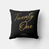 ミニマルなスクリプト白と金ゴールド21歳の誕生日 クッション (裏面)
