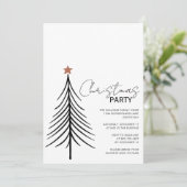 ミニマルなスクリプト白黒クリスマスパーティー 招待状 (スタンド正面)