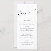 ミニマルなスクリプト白黒フード&ドリンクメニュー (正面)