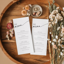 ミニマルなスクリプト白黒フード&ドリンクメニュー