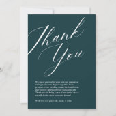 ミニマルなスクリプト結婚写真のサンキューカード サンキューカード (正面)
