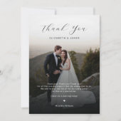 ミニマルなスクリプト結婚写真のサンキューカード 招待状 (正面)
