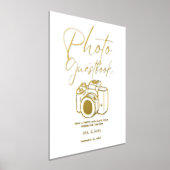 ミニマルなスクリプト結婚式フォトゲストブックの署名 箔ポスター (レイダウン)