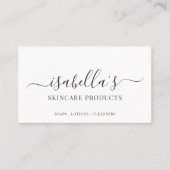 ミニマルなスクリプト署名スキンケア製品 名刺 (正面)