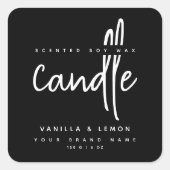 ミニマルなスクリプト黒製品ラベルのシール スクエアシール (正面)