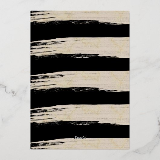 ミニマルなスクリプト2枚の写真の日付の保存 箔招待状 (裏面)