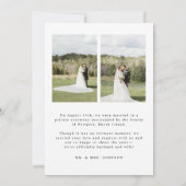 ミニマルなスクリプト3枚写真 ウェディングエロープメント 案内状 (裏面)