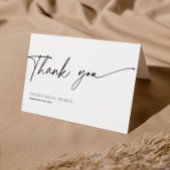 ミニマルなスクリプト ブラック＆ホワイト ブライダルシャワー 感謝カード