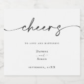 ミニマルなスクリプトELLE スパークリングワインラベル (シングルラベル)