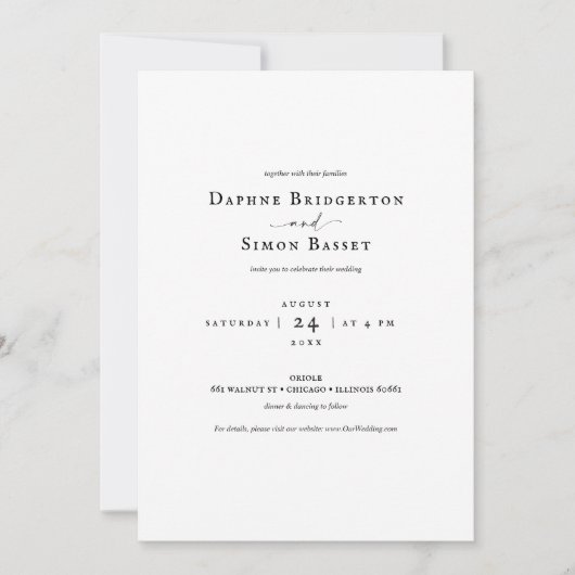 ミニマルなスクリプトELLE 招待状 (正面)