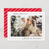 ミニマルなスクリプトMerry Christmas with Photo シーズンカード (正面/裏面)