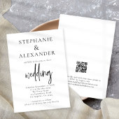 ミニマルなスクリプトQRコ結婚ードの任意の色 招待状