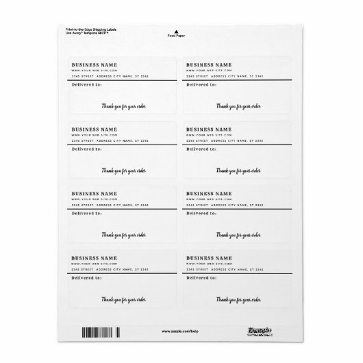 ミニマルなスクリプ感謝していトはビジネスの宛名ラベル ラベル (フルシート)