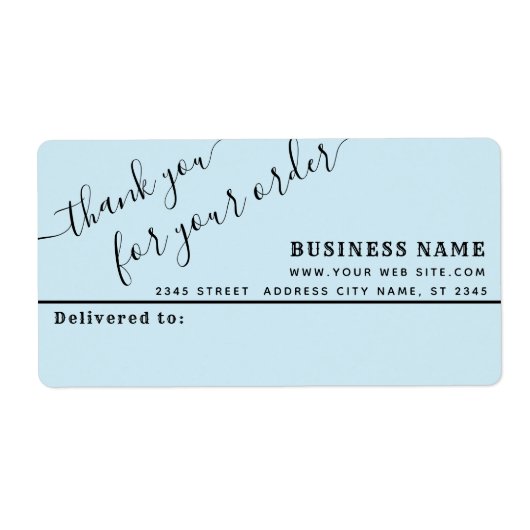 ミニマルなスクリプ感謝していトはビジネスの宛名ラベル ラベル (正面)