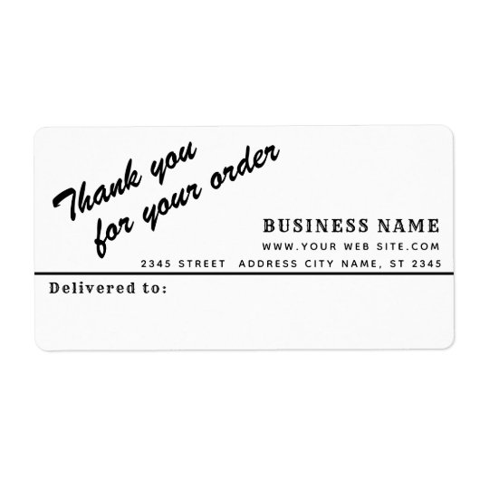 ミニマルなスクリプ感謝していトはビジネスの宛名ラベル ラベル (正面)