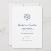 ミニマルなスケッチブライダル結婚ブーケの丸み 招待状 (裏面)