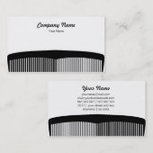 ミニマルなスタイルの黒い櫛 名刺 (正面/裏面)