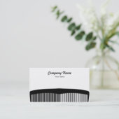 ミニマルなスタイルの黒い櫛 名刺 (スタンド正面)