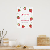 ミニマルなストロベリーガールウェルカムベビーシャワー ポスター (キッチン)