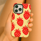 ミニマルなストロベリーパターン iPhoneケース