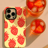 ミニマルなストロベリーパターン iPhoneケース