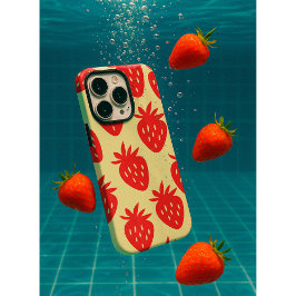 ミニマルなストロベリーパターン iPhone 16 PRO MAXケース