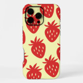 ミニマルなストロベリーパターン iPhoneケース (裏面)