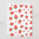 ミニマルなストロベリーベリー1st誕生日パーティー 招待状 (裏面)
