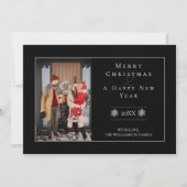 ミニマルなスノーフレーク・クリスマス |ブラックフォトカード シーズンカード (正面)