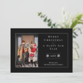 ミニマルなスノーフレーク・クリスマス |ブラックフォトカード シーズンカード (スタンド正面)